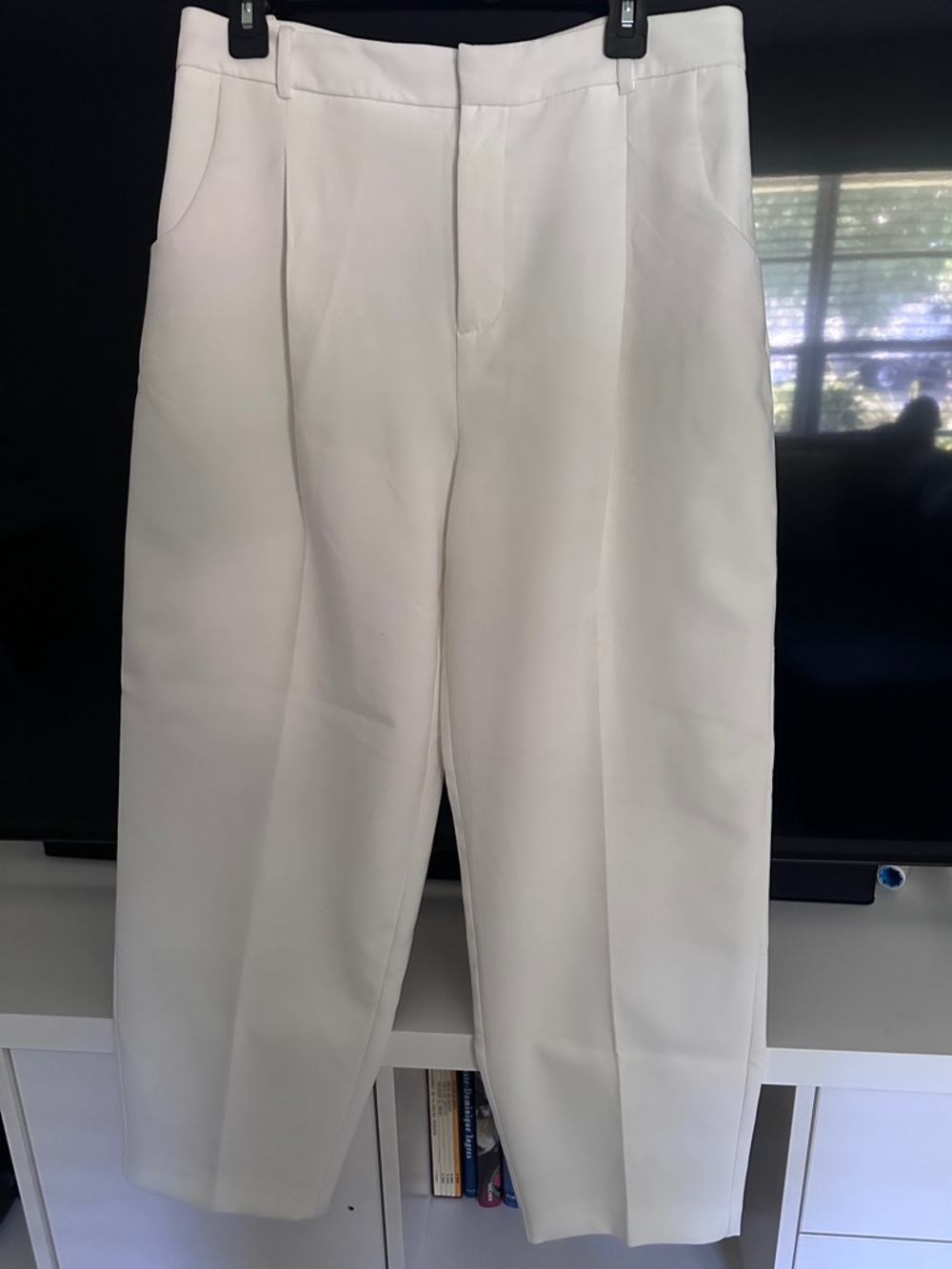 Zara off White Dress Pants trousers Classic Straight Fit size Large